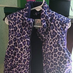 Purple leopard print winter vest